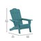 Flash Furniture Blue Adirondack Patio Chairs with Cupholder, 2PK 2-LE-HMP-1044-10-BL-GG - alternate 9